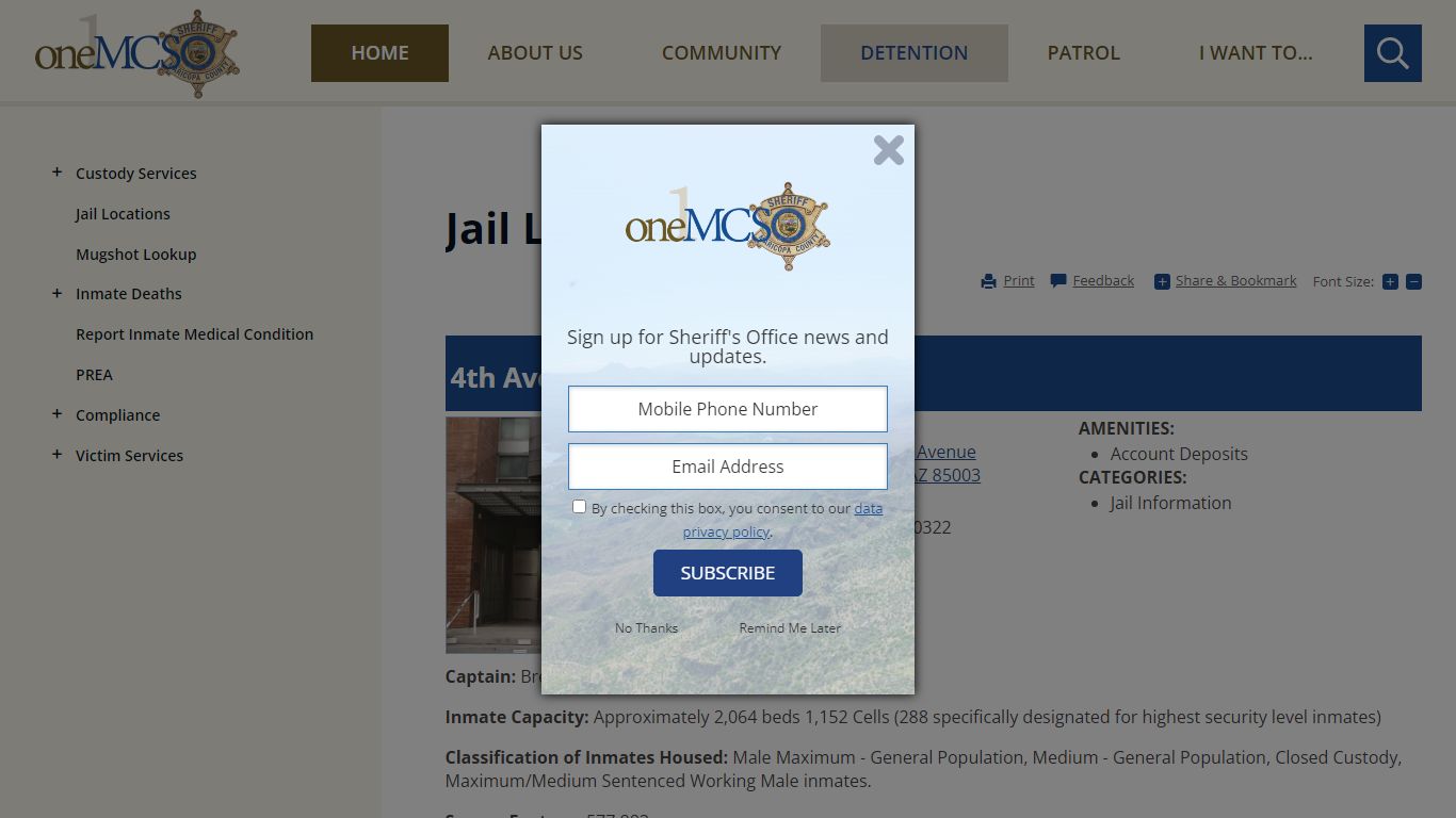 Jail Locations | Maricopa County Sheriff's Office